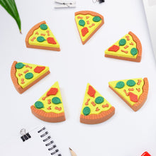 3D Pizza Slices Eraser Set – Fancy & Colorful Stationery for Kids & Gifts (7 slice)