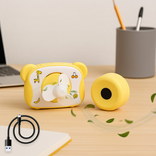 Cute Bear-shaped Mini Rechargeable Fan
