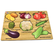 Wooden Vegetable Puzzle Learning Educational Board