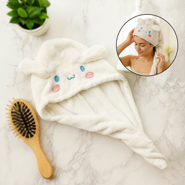 Soft Microfiber Cartoon Hair Drying Towel Wrap