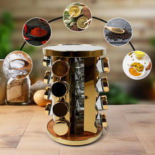 LED Spice Rack Organizer | 360° Rotating Tower with 16 Seasoning Jars
