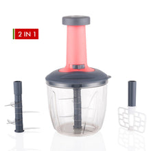 1100 ml 2-in-1 Push-Up Chopper with Blender