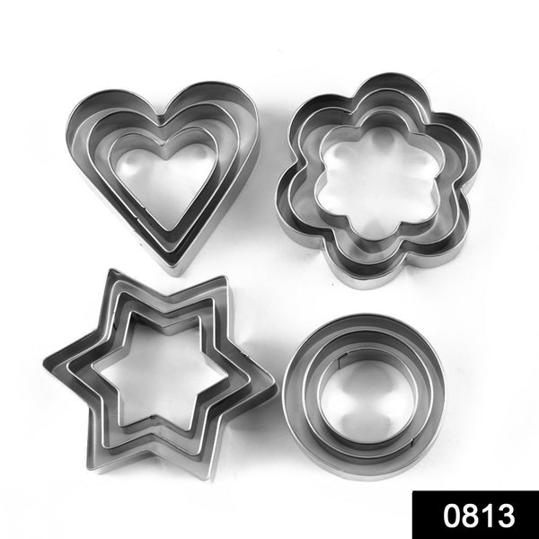Stainless Steel Cookie Cutter Set (12 Pieces)