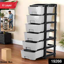 6-Layer Heavy-Duty Plastic Drawer Organizer Cabinet