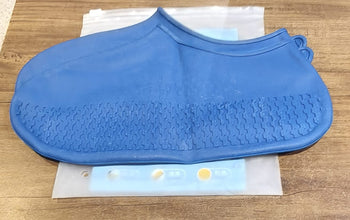 Blue Non-Slip Silicone Rain Reusable Anti skid Waterproof Fordable Boot Shoe Cover (1 Pair)
