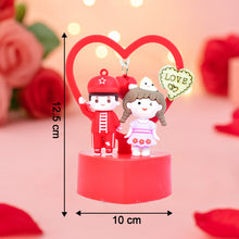 Cute Romantic Couple Love Showpiece with Heart Frame LED Light