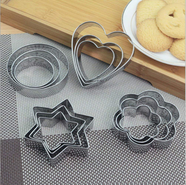 Stainless Steel Cookie Cutter Set (12 Pieces)