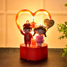 Cute Romantic Couple Love Showpiece with Heart Frame LED Light