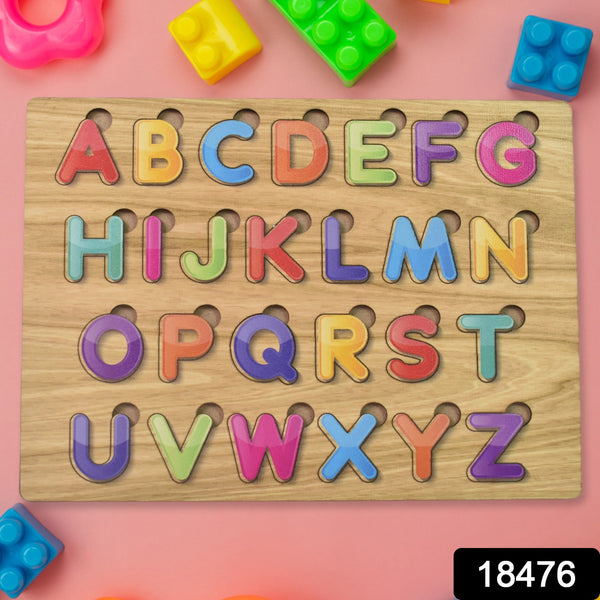 Wooden Puzzle Board Abc Letters Shapes Educational Learning Toys