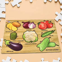 Wooden Vegetable Puzzle Learning Educational Board