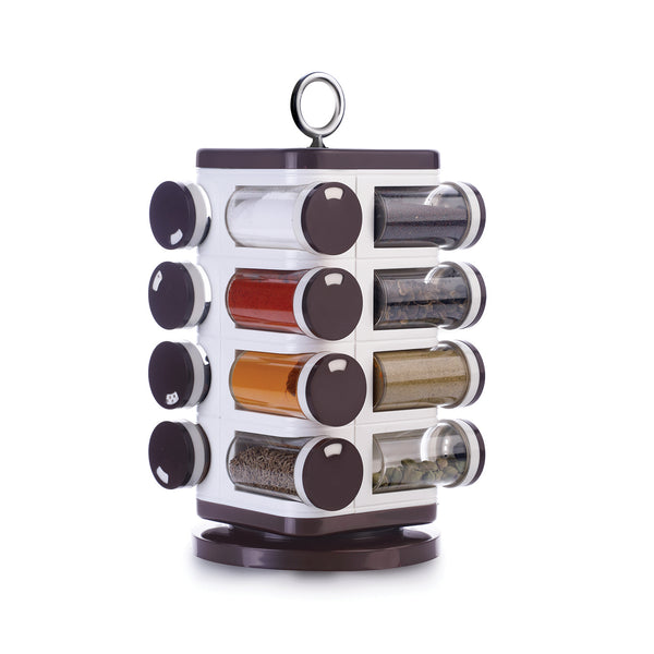 Ganesh Spice Rack Set | 16-Container Revolving Spice Organizer