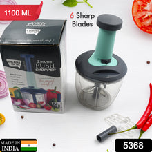 1100 ml 2-in-1 Push-Up Chopper with Blender